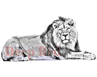 Lion Rubber Cling Stamp