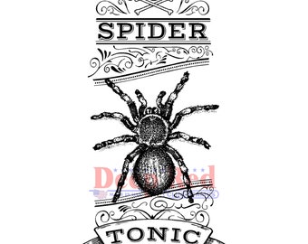 Spider Tonic Rubber Cling Stamp