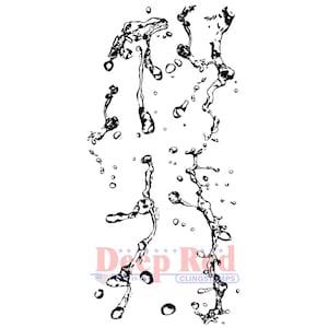 Water Splash Rubber Cling Stamp
