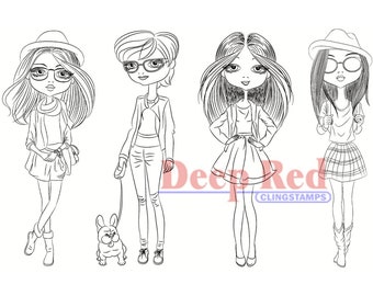 City Girls Street Chic Rubber Cling Stamp