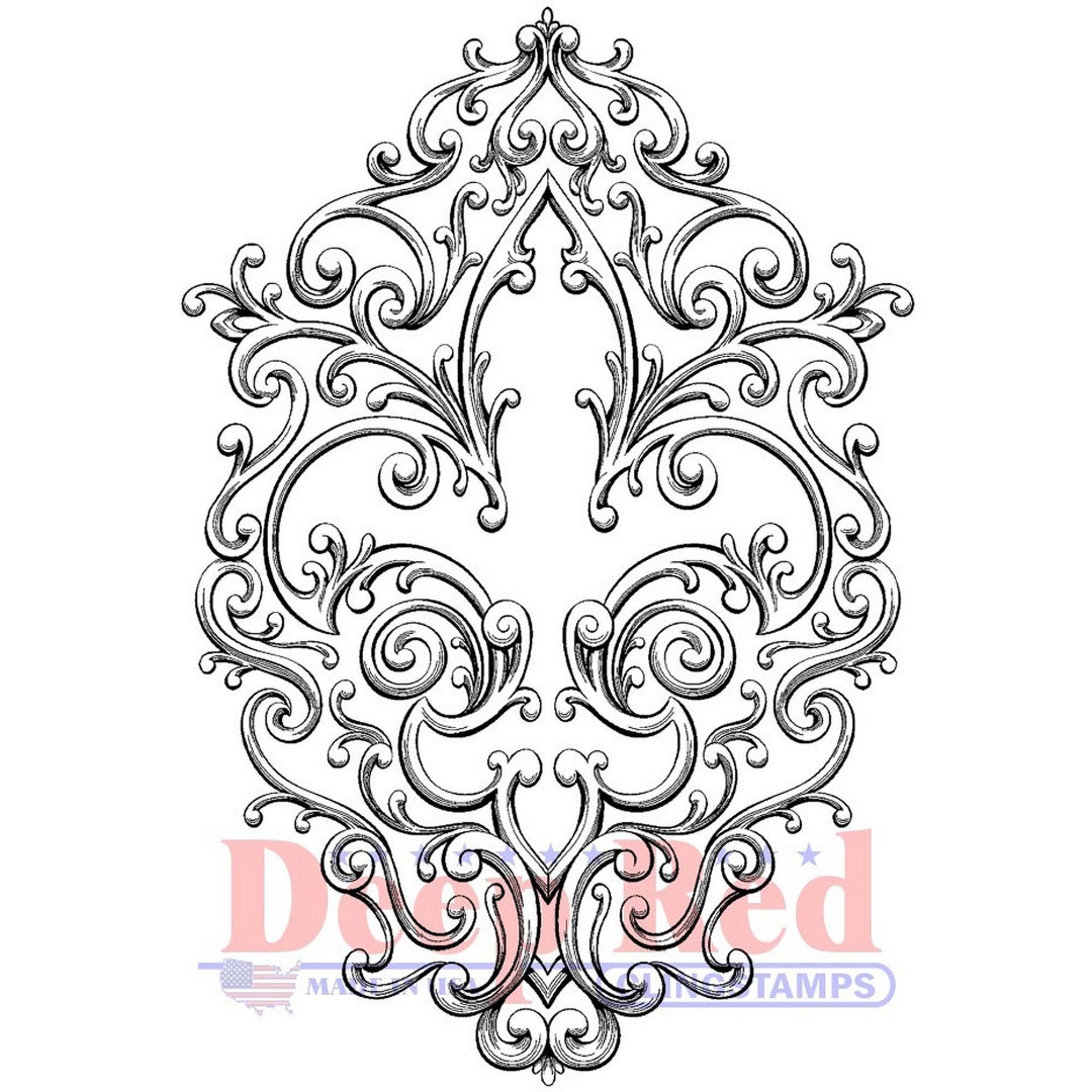 Iron Fleur De Lis Rubber Cling Stamp - Etsy