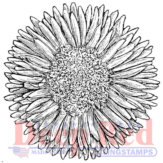 Deep Red Chrysanthemum Rubber Cling Stamp