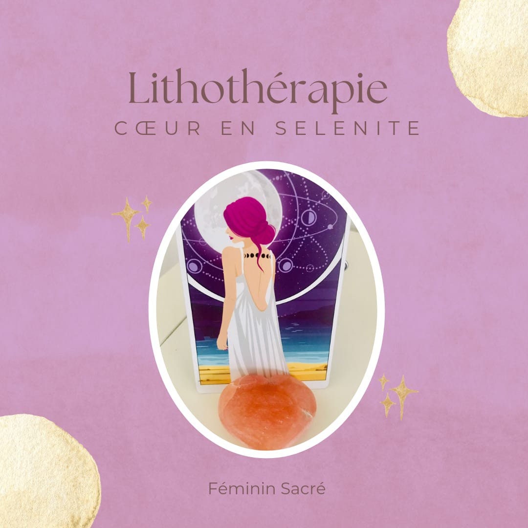 Coeur Sélénite Orange/Féminin Sacré