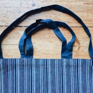 Gestreifte Einkaufstasche: Unisex blau, Tasche, Null Abfall einkaufen, wiederverwendbare Baumwoll-Tasche, umweltfreundliche Geschenk
