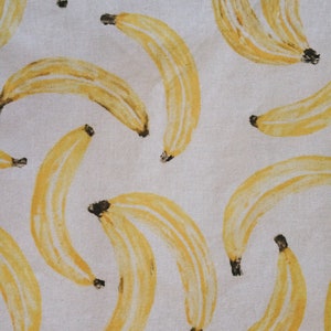 Banana Print Cotton Tote Bag Eco Shopping Organic Zero Waste, Sustainable Plastic Free, Fruit Reuse Large Canvas Back to School Vegan Gift image 5