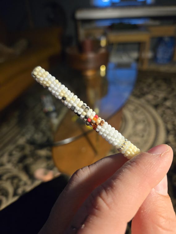 Beaded Cigarette Pin Brooch