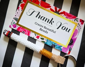 Beaded Cigarette Keychain Bag Charm