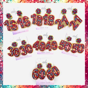 Birthday Earrings, Milestone Birthday, Sweet 16, Birthday Party, Birthday Girl, Birthday Gifts, Gifts for Her
