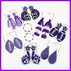 Purple and White Gameday, Purple Gameday, College Gameday, Gameday Earrings, College Football, Gameday Earrings