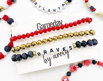 Gameday Bracelets, Baseball Jewelry, Beaded Bracelets, Stackable bracelets, Gifts for Her, Custom Team