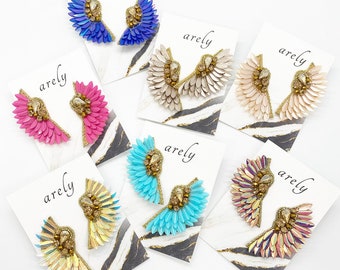 Sequin Wing Statement Earrings: Girls Night Out