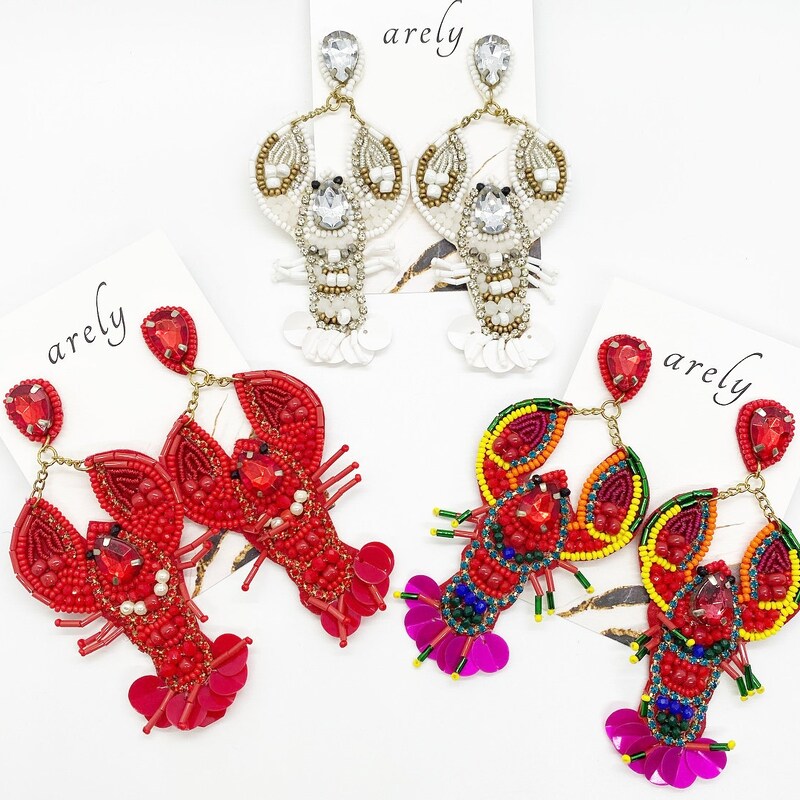 Crawlfish Louisiana Iconic Beaded Earrings main image 1
