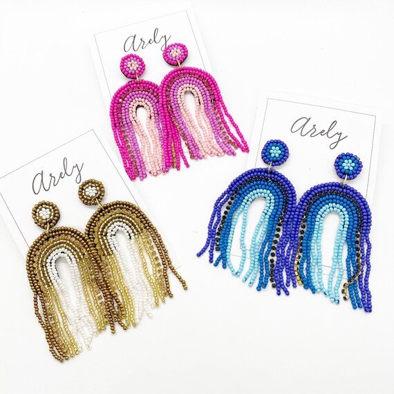 Rainbow sale shaped earrings