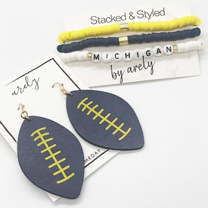 Blue and Maize Gameday Bracelets, College Football, Gameday, Football, Custom Team Jewelry, Gifts for Grads, Gifts for Students