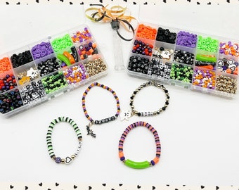 Halloween Bracelet Making Kit: 1200+ Beads, Charms, DIY Jewelry