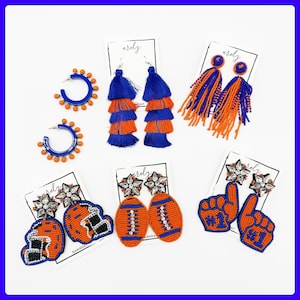 Orange and Blue Gameday, Orange Gameday, College Gameday, Gameday Earrings, College Football, Gameday Earrings