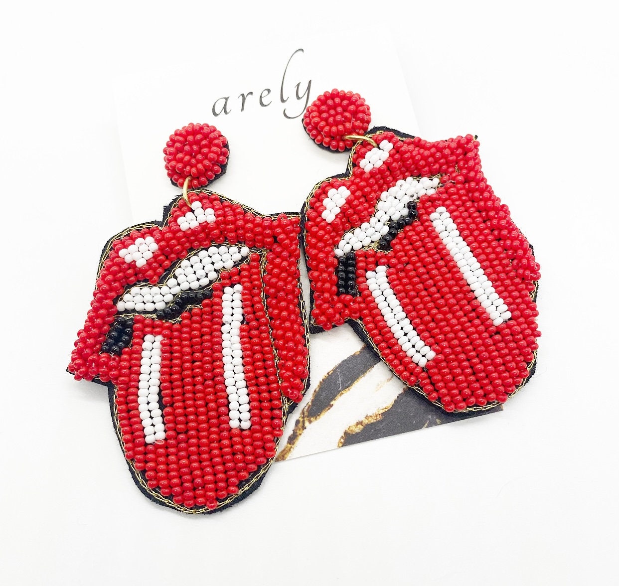 Rolling Stones Earrings Tongue Earrings The Rolling Stones Seed Bead …