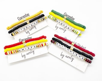 Custom Team Heishi Bracelet Set: Gameday Colors