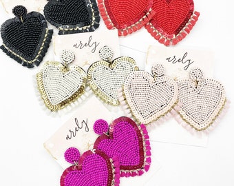 Pendientes de corazón con cuentas: Regalo de joyería para el Día de San Valentín