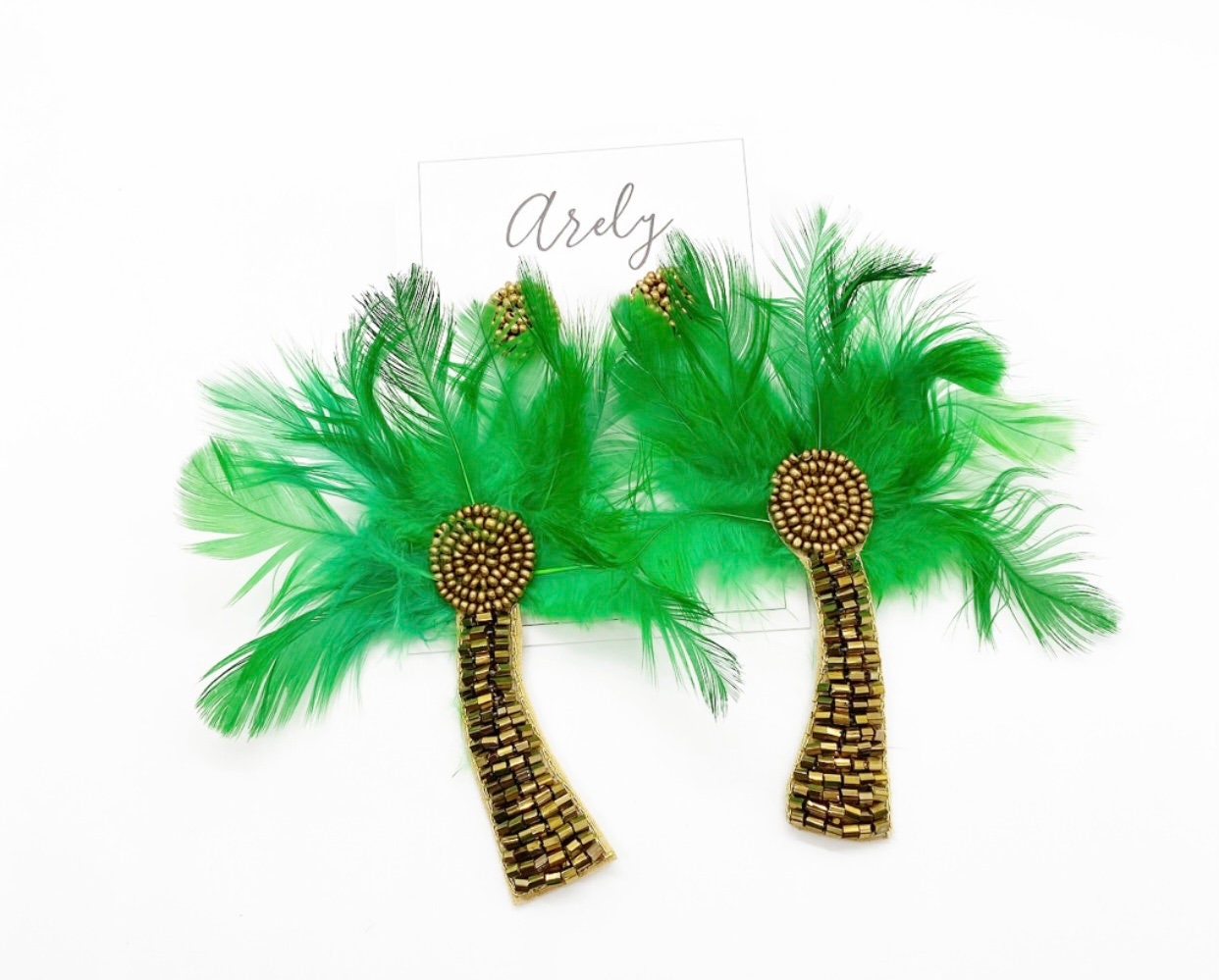 Beach Earrings Tropical Earrings Parrots Palm Trees Etsy