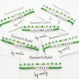 St Paddys Day, Shamrock, St Patricks Day, Beaded Bracelets, St PADDYS Day Jewelry, Irish, St Paddys Day Jewelry, Gifts for Her