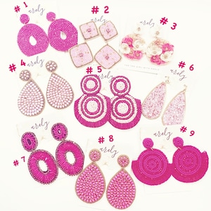 Statement Pink Seed Bead Earrings: Lightweight Trendy Earrings