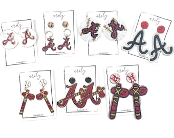 Atlanta Braves Baseball Ohrringe, Spieltag Perlen Tomahawks, Metall A's