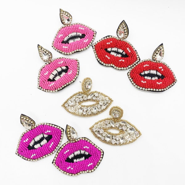 Lip Earrings Etsy