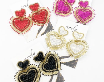 Pendientes de corazón con cuentas: Joyería para el Día de San Valentín