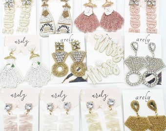 Beaded Bridal Earrings: Bride to Be, Bridal Party Gifts