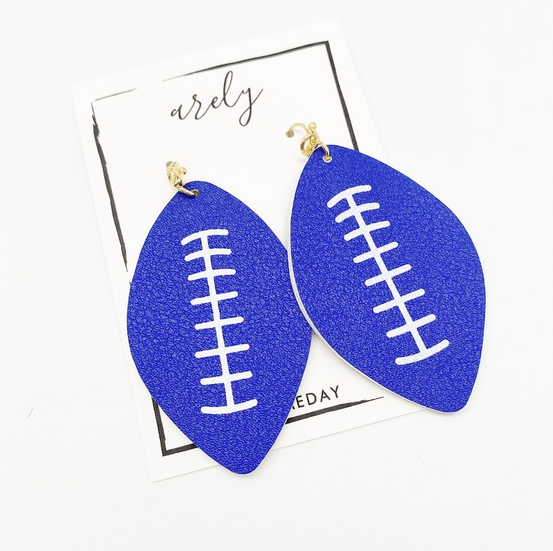 Blue and White Gameday Jewelry Gameday Earrings Custom Etsy