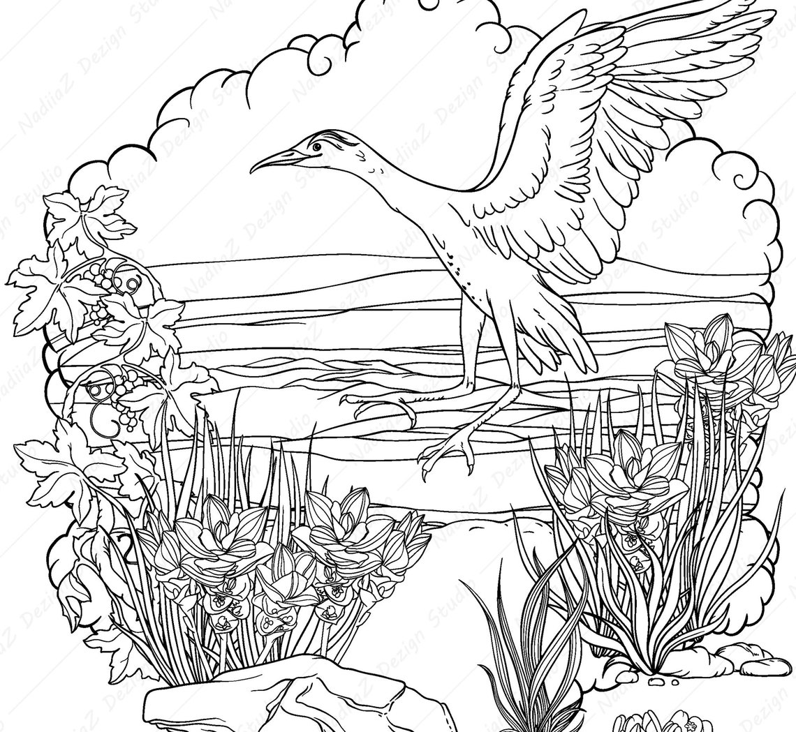 Set 7 of 4 adult botanical coloring pages PDF Printable | Etsy