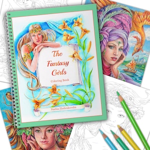 Fantasy Girls. Coloring book.