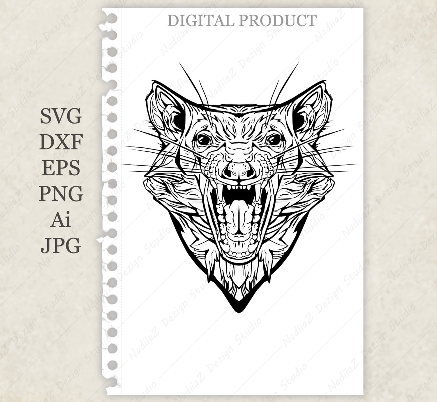 Clipart Image of Angry Tasmanian Devil. Eps Dxf Png Pdf - Etsy