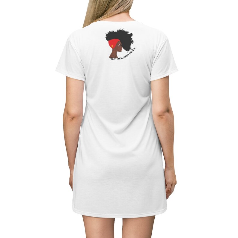 Melanin Made All Over Print T-Shirt Dress