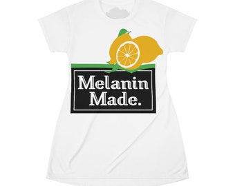 Melanin Made All Over Print T-Shirt Dress