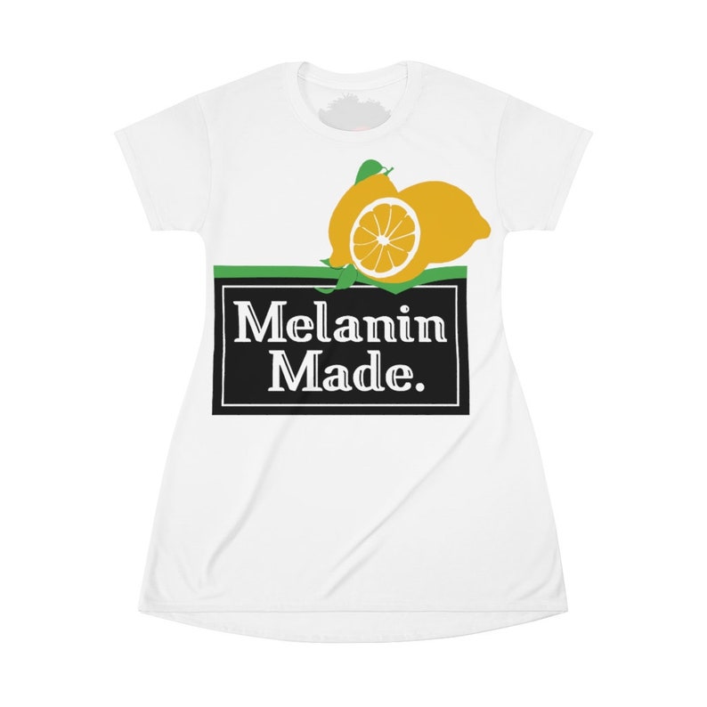 Melanin Made All Over Print T-Shirt Dress