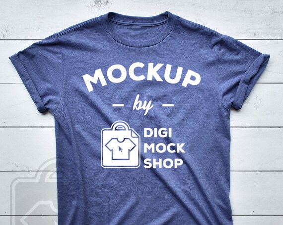 T-Shirt Mockup Heather Blue Anvil 980 Heather Blue