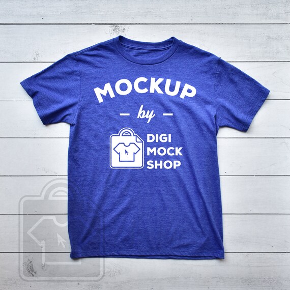 Anvil 980 T-Shirt Mockup Heather Royal Heather Royal