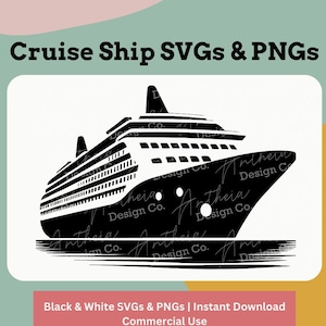 Pacote SVG e PNG para navio de cruzeiro - design minimalista para camisetas, artesanato e muito mais