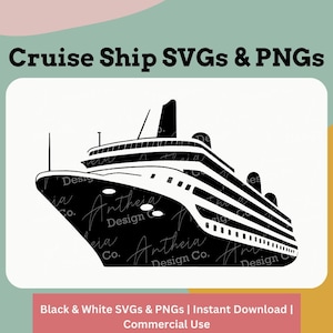 Pacote SVG e PNG para navio de cruzeiro - design minimalista para camisetas, artesanato e muito mais