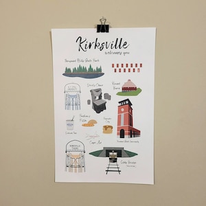 Najważniejsze atrakcje Kirksville, Missouri Art Print | Popularne zabytki miasta