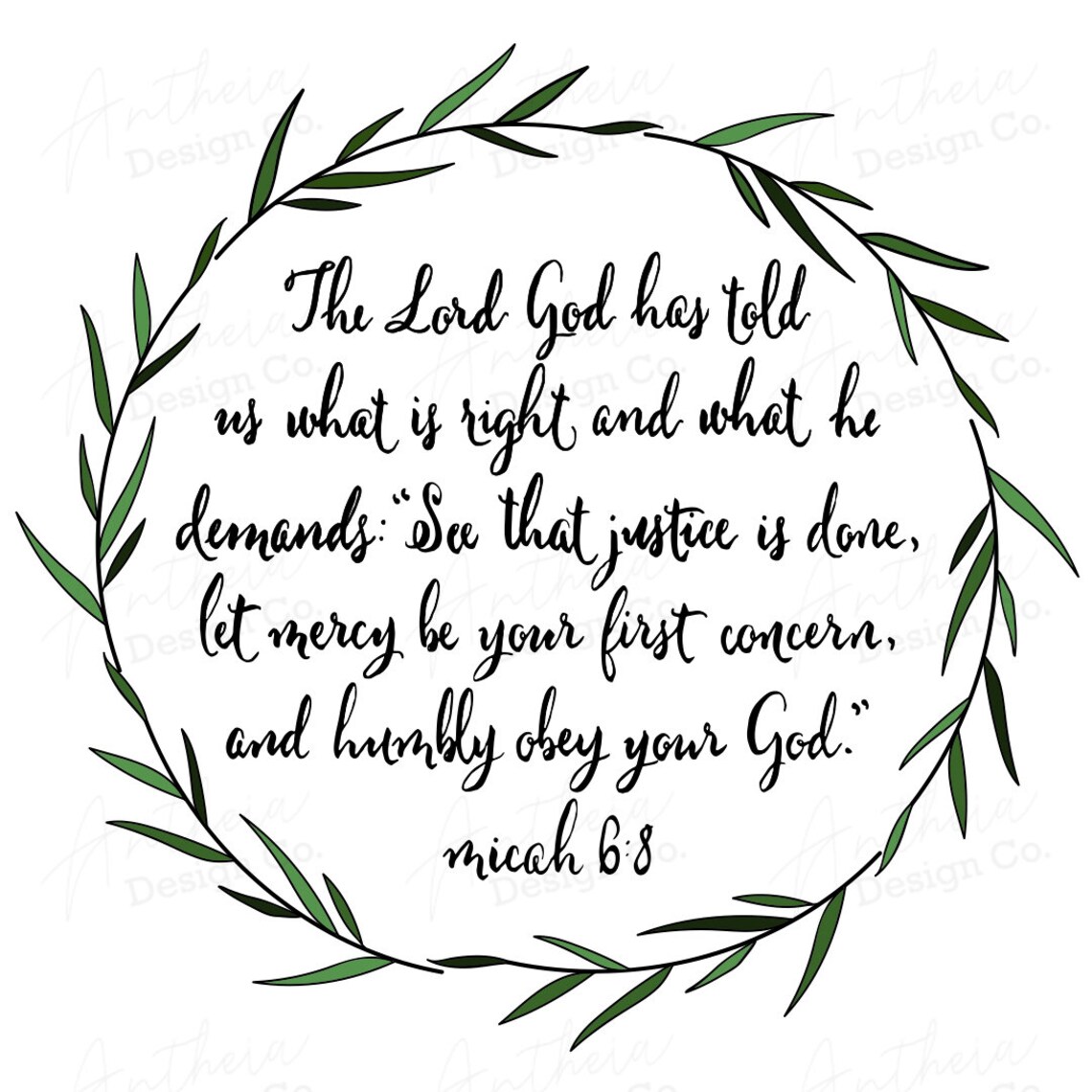 Micah 6:8 Bible Verse Art Print | Etsy