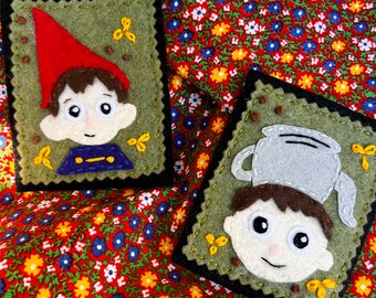 Handmade over the garden wall inspired wort and Greg felt pin fan art
