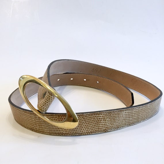 B.B Simon Vintage Gold Leather Belt Belts By Simon