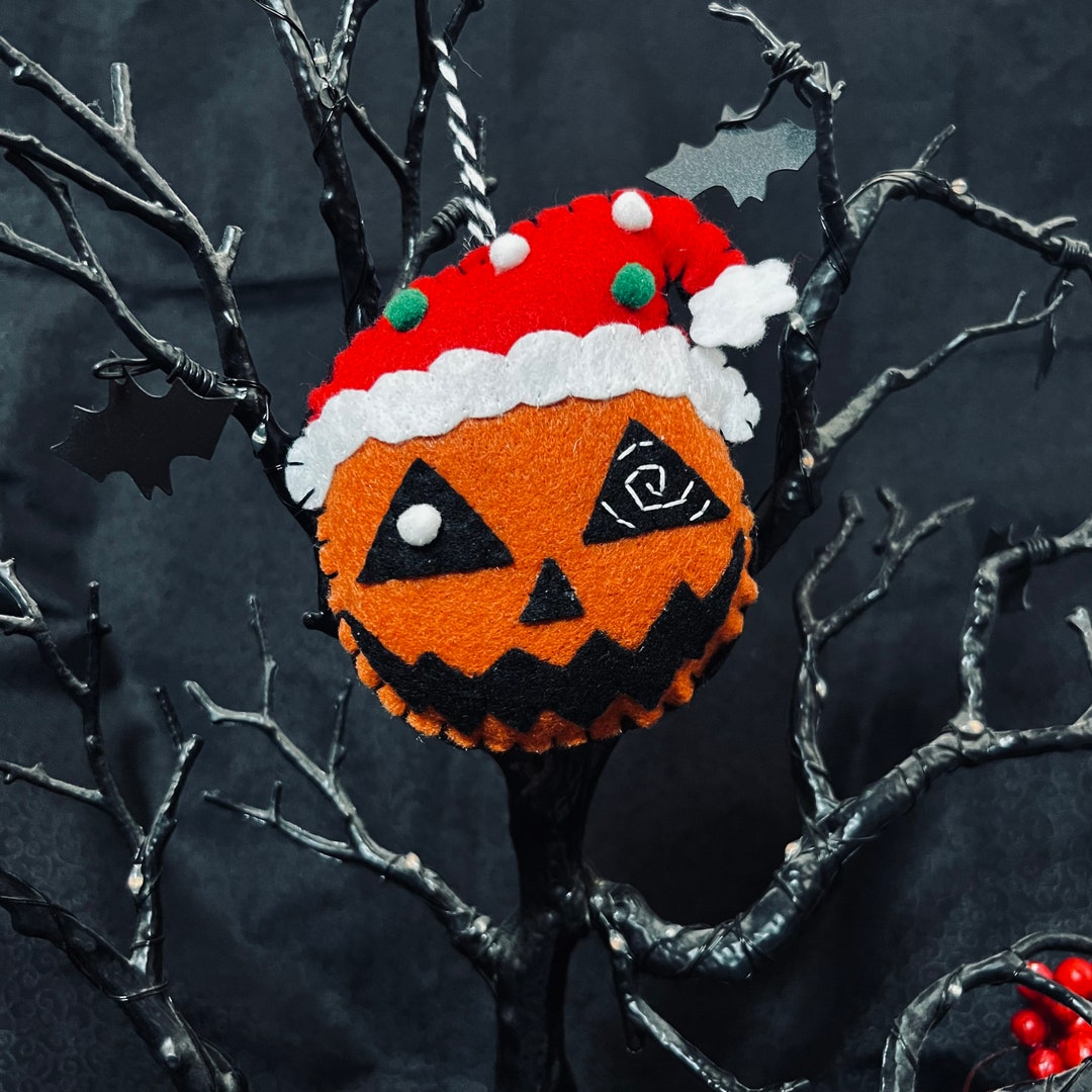 Pumpkin Jackolantern Christmas Ornament Plush Handmade Etsy