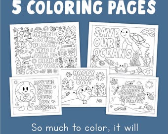 Earth Day Coloring Pages | Earth Day Activity | Spring Art Activity