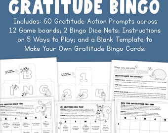 Gratitude BINGO Game Cards for Elementary | Social Emotional Learning
