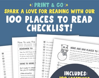 Reading Challenge: 100 Places to Read Checklist | Summer Reading Activities