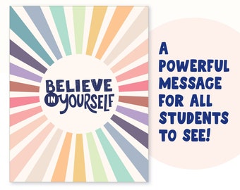 Motivational Classroom Poster | Believe in Yourself | Montessori Wall Art
